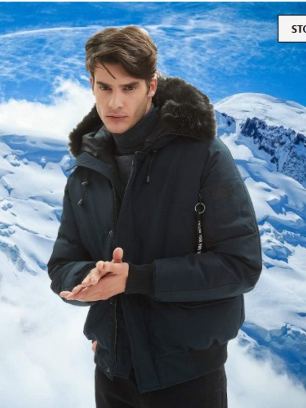New Puremsx Navy Mountain Spirit All Weather Jacket XL hooded Designed in Alps